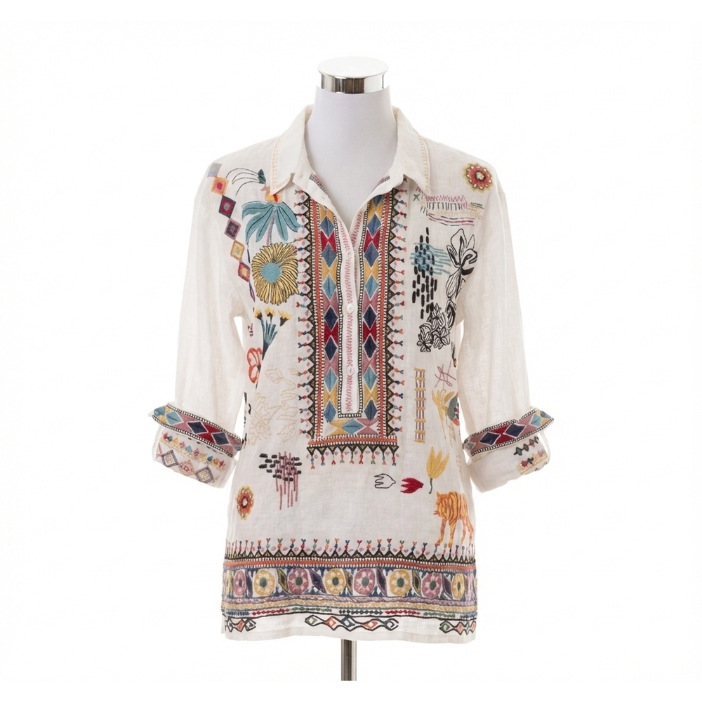 NEW JOHNNY WAS simmie blouse in natural